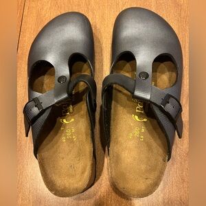 Papillio by Birkenstock Silver Pewter Clogs Mules L9/EU40N